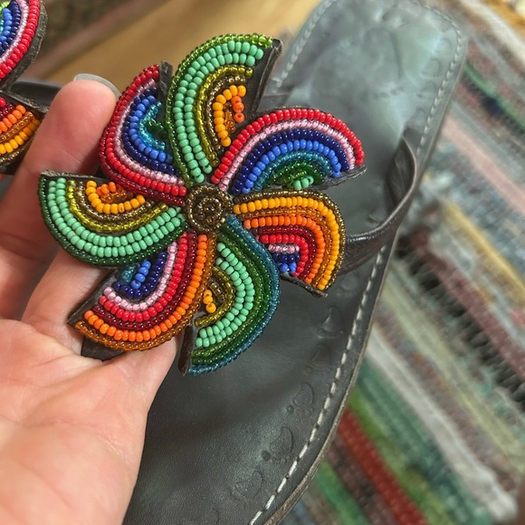 Vibrant Beaded Women's Sandals 9 - Picture 3 of 16